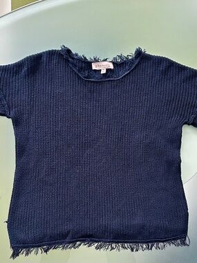 Philosophy Navy Fringe Sweater